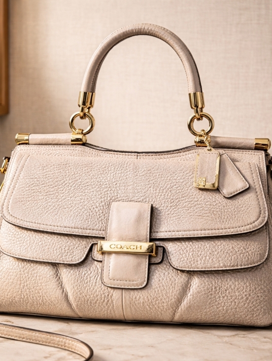 Coach Handbags - Coach Madison Pinnacle Italian Pebbled Leather Lilly bag in the Pearl colorway